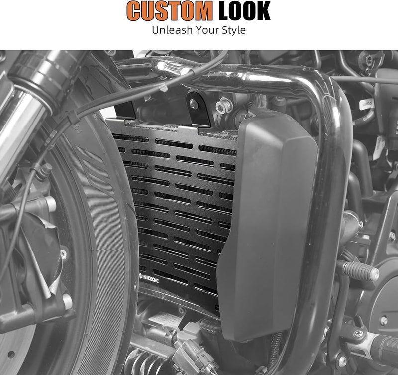 NICECNC Black Radiator Protection Grille Radiator Shield Compatible with Harley Sportster S RH1250S 2021-2024 - Image 5
